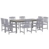 vidaXL Patio Dining Set Table and Chair Furniture Set Solid Wood Acacia Gray - 3 of 4