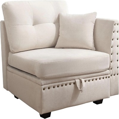 30'' Vintage Modular Sectional Sofa, Convertible Multiple Combination Sofa Couch with Storage  (1 side stool)
