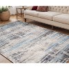 Blue Gray And Ivory Abstract Area Rug - 2 of 4
