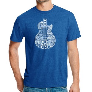 LA Pop Art Men's Premium Blend Word Art T-shirt - Rock Guitar Head - 1 of 4
