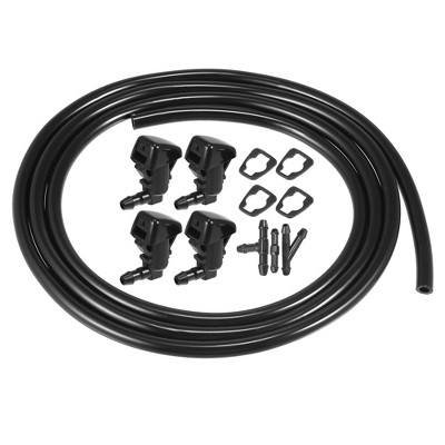 Unique Bargains 4 Pcs Front Windshield Washer Nozzles for Ford Edge 8L8Z17603AA with 1 Meter Hose
