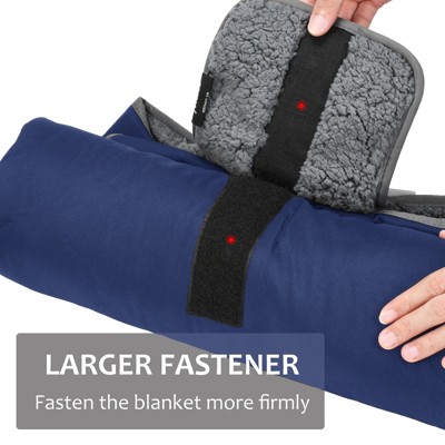 Navy and Grey Waterproof Sherpa Fleece Camping Blanket