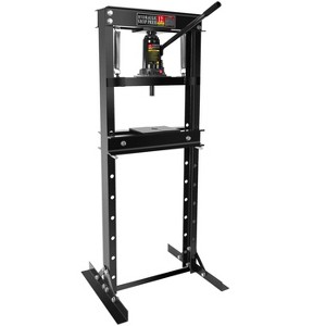 12-Ton Red H-Frame Hydraulic Shop Press  – Adjustable (2"-29.5") for Bearing/U-Joint Removal (Garage/Metalworking, 1-Piece) - 1 of 4
