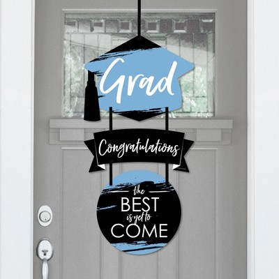 Big Dot of Happiness Light Blue Grad - Best is Yet to Come - Hanging Porch  Graduation Party Outdoor Decorations - Front Door Decor - 3 Piece Sign