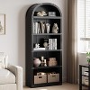 72" Farmhouse Arched Bookcase with Cabinet & Shelves - 5-Cube Storage for Living Room, Office - 2 of 4
