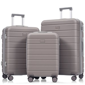 3-Piece Premium ABS Travel Luggage Set with TSA Lock, 20/24/28