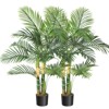 4 ft Golden Cane Palm Artificial Tree, Lifelike Faux Tropical Palm Plant, Pre-Potted Decorative Greenery for Home, Office, Living Room Decor - 3 of 4