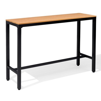Crestlive Products Outdoor Bar Table Rectangle Patio Counter Height Table High Pub Table with Waterproof Top and Sturdy Metal Frame