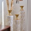 AZL1 Life Concept Decorative Vase 3 Piece Metal Geometric Cylinder Embossed Pattern for Gift Wedding Home Floral Display, White, 20.87"*7.87"*35.83" - 4 of 4