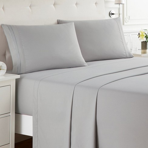 Nestl Double Brushed Microfiber Bed Sheet Set - Queen - Light Grey : Target