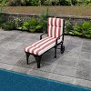 French Edge Outdoor Cushion - Cabana Stripe Red - Jordan Manufacturing: Water-Resistant Patio Chair Pad - 4 of 4