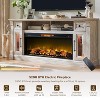 SinCiDo Farmhouse Fireplace TV Stand for 80 Inch TV, 42″ Electric Fireplace Media Cabinet w/ LED lights & drawers & cabinets - 4 of 4