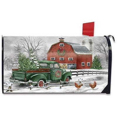 Briarwood Lane Winter Mailbox Cover  - Oversized - Christmas on the Farm Oversized For Christmas Mailbox Cover
