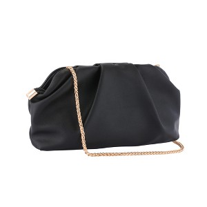 INSPIRE CHIC Vegan Leather Clutch Purse for Women Soft Pleated PU