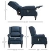 Vintage Upholstered Wingback Heated Vibrating Massage Recliner Chair with Remote Controller and Push-back Recline - 3 of 4