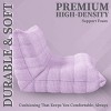 Modern Accent Chair for Living Room – Comfy Upholstered Armchair with High-Density Cushion – Chair for Bedroom, Apartment Seating - Teddy Pink - 4 of 4