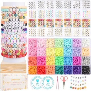 Friendship Bracelet Making Kit with 96 Colors Clay Beads, Letter Beads, Elastic Strings for Teens - 1 of 4