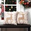 Christmas Decoration Pillow Covers 18 x18 Set of 4 Farmhouse Decorative Throw Pillows for Home Deer Rustic Xmas Tree Pillow Cases for Sofa Couch - 2 of 4
