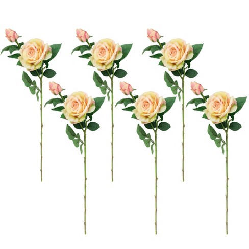  Northlight Set of 6 Real Touch Artificial Rose Stems, 26,  Light Pink : Home & Kitchen