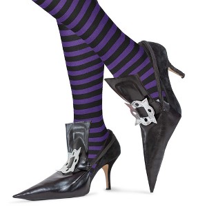 Skeleteen Witch Shoe Covers Costume Accessory - Black - 1 of 4