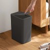LunaLulinlk 11.6 Liter Small Can with lid, 3 Gallon Bathroom Can, Can Small Gar Bin with Press Lid Waste Basket Black - 4 of 4
