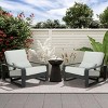 Set of 2 Aluminum Outdoor Lounge Chairs with Metal Frame,Modern Patio Chairs with Cushions,Club Chairs for Balcony or Backyard-Cuddlewood - 2 of 4