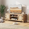 DobleePy 59" Natural TV Stand with Rattan Doors, Modern Entertainment Console with Adjustable Shelves & 2-Tier Storage for Living Room - 3 of 4