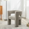 KINWELL 28" Wide Boucle Upholstered Square Armchair - 3 of 4