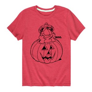 Boys' - Garfield - Garfield Pumpkin Art Short Sleeve Graphic T-Shirt - 1 of 4