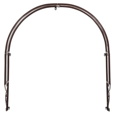 Chocolate Brown Metal Arched Garden Window Trellis