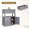 Hyleory Cabinet Wooden Storage Organizer with 1 Door and 3 Drawers, Free-Standing Cupboard for Kitchen/Living Room/Bathroom Use - 2 of 4