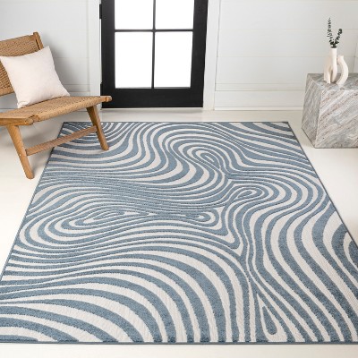 JONATHAN Y Maribo High-Low Abstract Groovy Striped Indoor/Outdoor Area Rug