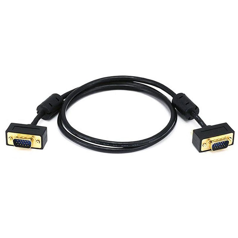 Monoprice Ultra Slim SVGA Super VGA Male to Male Monitor Cable - 3 Feet With Ferrites | 30/32AWG, Gold Plated Connector, 1 of 4