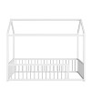 Polibi Montessori Metal House Floor Bed Frame with Full Fence Guardrails - 4 of 4