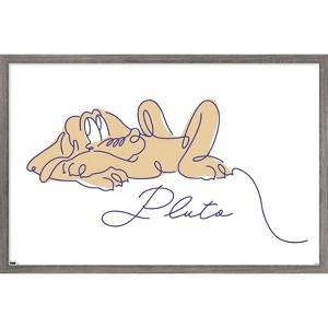 Trends International Disney Simple Moments Line Art - Pluto Framed Wall Poster Prints - 1 of 4