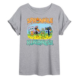 Women's - Pete the Cat - Sprinkle Kindness Oversized Graphic T-Shirt - 1 of 4