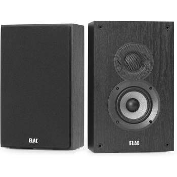 ELAC Debut 2.0 DOW42-BK 4" On-wall Surround Sound Speakers with MDF Cabinets for Home Theaters and Systems, Black