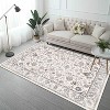 Okak Vintage Area Rug with Bohemia Style, Washable Rug with Non-Slip Backing, Fluffy Rug with Flower Design for Living Room - 2 of 4