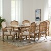 Christopher Knight Home Hagen 7 Pieces French Country Upholstered Wood and Cane Expandable Dining Set - 2 of 4