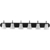 Progress Lighting Classic 6-Light Bath Wall Light, Brushed Nickel, Etched Glass Shades - 4 of 4