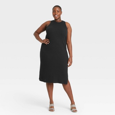 Women's Plus Size Tank Dress - Who What Wear™ Black 2X