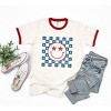 Simply Sage Market Women's Patriotic Smiley Stars Short Sleeve Ringer Tee - 2 of 3