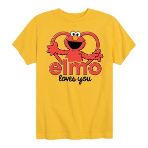 Boys' - Sesame Street - Elmo Loves You Short Sleeve Graphic T-Shirt - 1 of 4