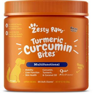 Zesty Paws Turmeric Supplement Bites - Bacon - 90ct - 1 of 4