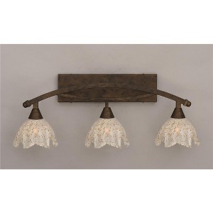 Toltec Lighting Bow 3 - Light Vanity in  Bronze with 7" Gold Ice Shade - 1 of 1