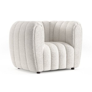 HOMES: Inside + Out Rainmist Glam Boucle Fabric Channel Tufted Accent Armchair - 1 of 4