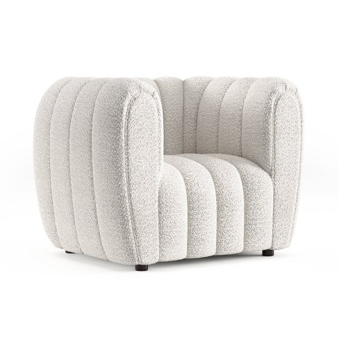 HOMES: Inside + Out Rainmist Glam Boucle Fabric Channel Tufted Accent Armchair - image 1 of 4