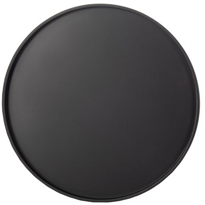 Fritz 24" Black Wood and Metal Round Tray Side Table
