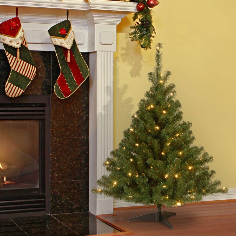 4ft National Christmas Tree Company Pre-Lit Kincaid Spruce Christmas Tree With 100 Clear Lights, 3 of 6