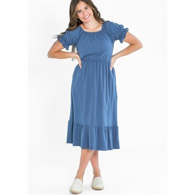 Inherit Amy Puff Sleeve Midi Dress
